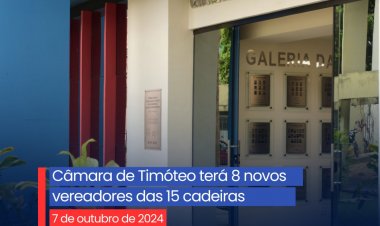 Câmara de Timóteo renovação de mais da metade das vagas do Legislativo de Timóteo