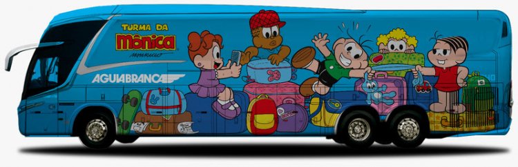 Ônibus da Turma da Mônica da Viação Águia Branca chega ao Leste de Minas