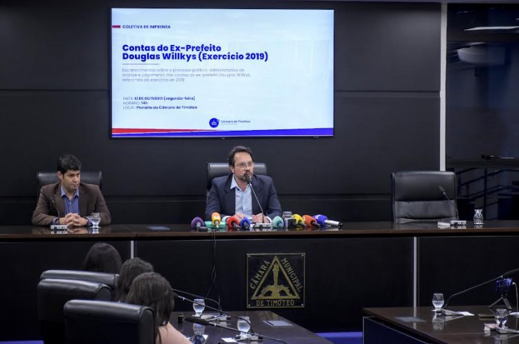 Câmara convoca coletiva para esclarecer sobre votação das contas do ex-prefeito, Douglas Willkys