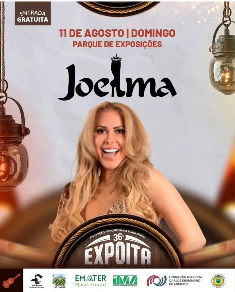 DIA 11 DE AGOSTO JOELMA FARÁ SHOW GRATUITO NA CIDADE DE ITABIRA/MG